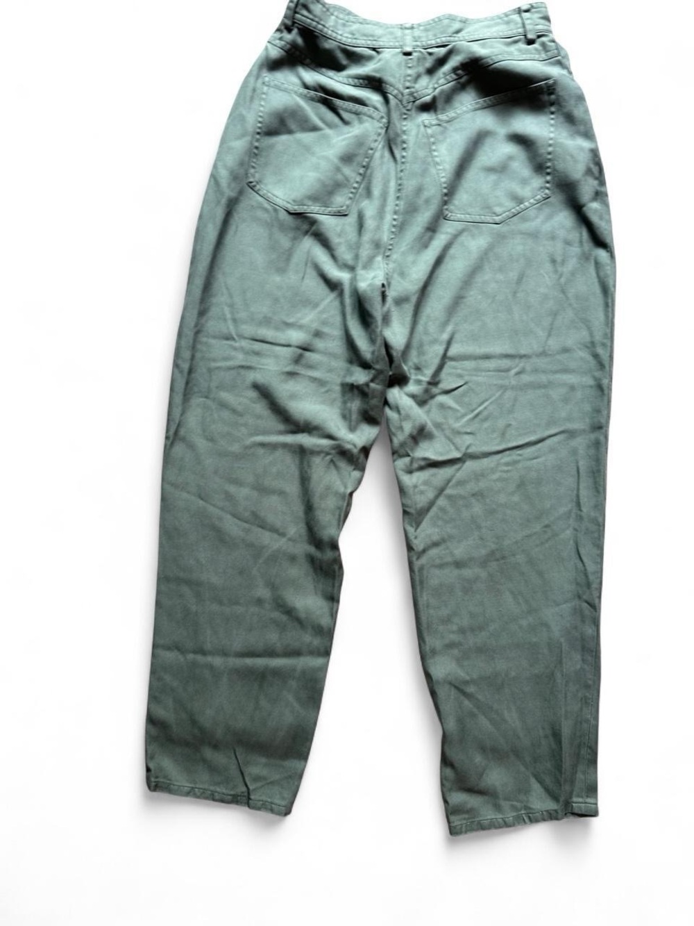 100% Silk Sage Green Trousers - Picture 4 of 4